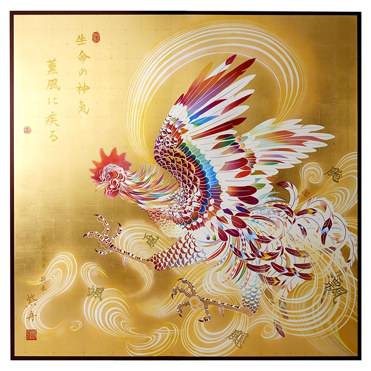 風神雷神鶏図―風神―